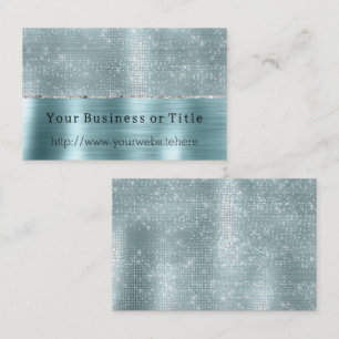 Glitzy Aqua Silver Sparkle Visitekaartje