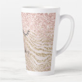 Glitzy Black Eyelashes Blush Zebra Glitter Latte Mok (Rechts)