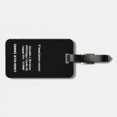 Glitzy Black Owl Design met adresgegevens Bagagelabel (Achterkant horizontaal)