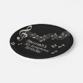 Glitzy Black & White Musical Notes Birthday Papieren Bordje (Gekanteld)