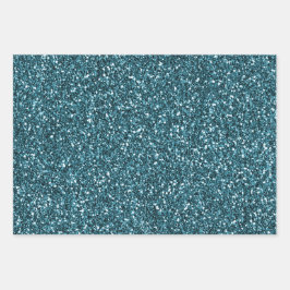 Glitzy Blauwgroen Groen Glitter Sparkle Inpakpapier Vel
