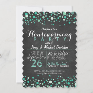 Glitzy Blauwgroen groen schoolbord housewarming pa Kaart