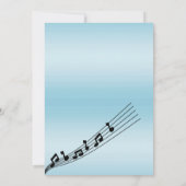 Glitzy Blauwgroen Muzieknoten Verjaardag Kaart (Achterkant)