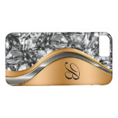Glitzy Bling Monogram Stijl Case-Mate iPhone Case (Achterkant (Horizontaal))