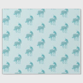 Glitzy Blue Aqua Sparkle Unicorn Wrapping Paper Cadeaupapier (Vlak)