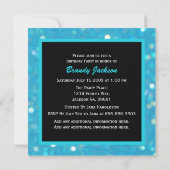 Glitzy Blue Black Sweet 16 Party-uitnodigingen Kaart (Achterkant)