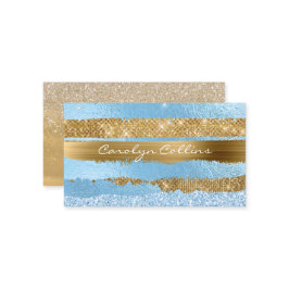 Glitzy Blue en Gold Glittery Visitekaartje