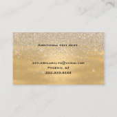 Glitzy Blue en Gold Glittery Visitekaartje (Achterkant)