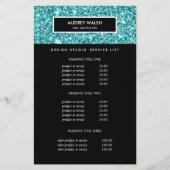 Glitzy Blue Glitter Salon Prijzen & Diensten Flyer (Voorkant)