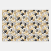 Glitzy Blue Gold Black Silver Christmas Confetti Inpakpapier Vel (Voorkant 2)