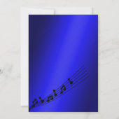 Glitzy Blue Muzieknoten Verjaardag Kaart (Achterkant)