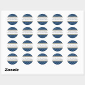 Glitzy Blue Silver gepersonaliseerde afdichting Ronde Sticker (Vel)
