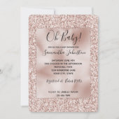 Glitzy Blush Pink Glitter Baby shower Kaart (Voorkant)