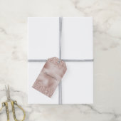 Glitzy Blush Pink Glitter Cadeaulabel (Met Touw)