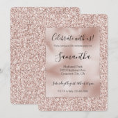 Glitzy Blush Pink Glitter Kaart (Voorkant / Achterkant)
