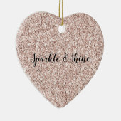 Glitzy Blush Pink Glitter Keramisch Ornament (Rechts)