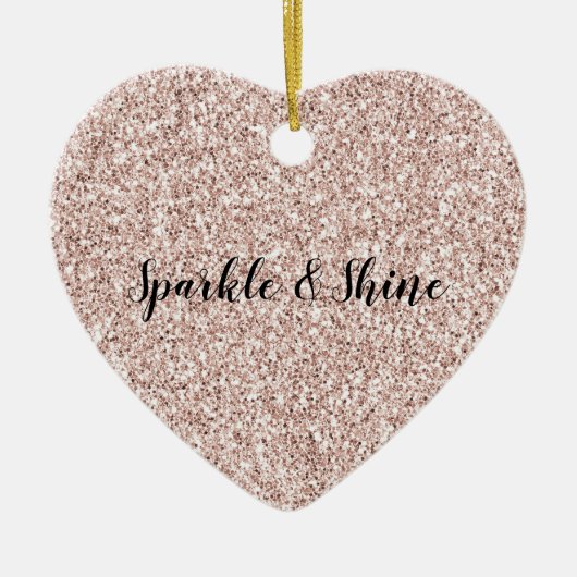 Glitzy Blush Pink Glitter Keramisch Ornament (Voorkant)