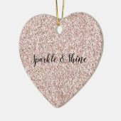 Glitzy Blush Pink Glitter Keramisch Ornament (Links)