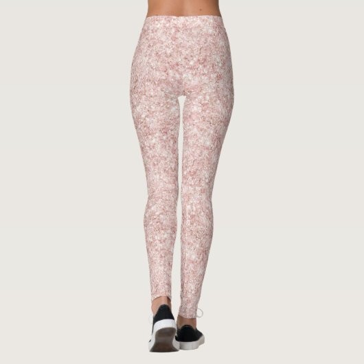 Glitzy Blush Pink Glitter   Leggings (Achterkant)