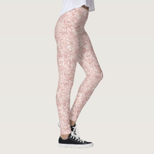 Glitzy Blush Pink Glitter Leggings (Rechts)