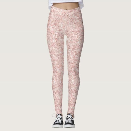 Glitzy Blush Roze Glitters Leggings (Voorkant)