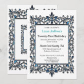 Glitzy Border Birthday Kaart (Voorkant / Achterkant)