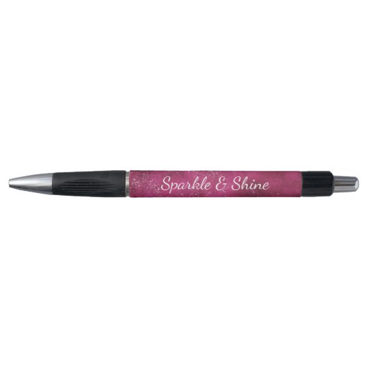 Glitzy Boysenberry Pink Glitter Sparkle Pen (Voorkant)