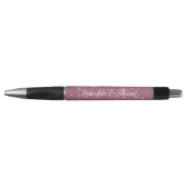 Glitzy Boysenberry Pink Gold Glitter Sparkle Pen (Voorkant)