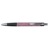 Glitzy Boysenberry Pink Gold Glitter Sparkle Pen (Achterkant)