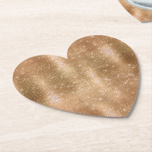 Glitzy Champagne Gold Sparkle Glam Kartonnen Onderzetters (Gekanteld)