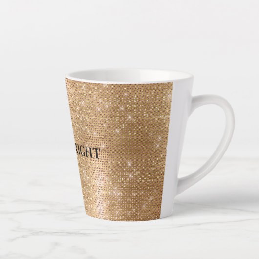 Glitzy Champagne Gold Sparkle Glam Latte Mok (Rechts)
