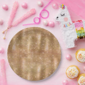 Glitzy Champagne Gold Sparkle Glam Papieren Bordje (Feest)
