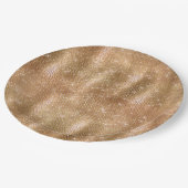 Glitzy Champagne Gold Sparkle Glam Papieren Bordje (Gekanteld)