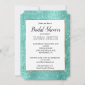 Glitzy Chic Mint Green Sparkle Vrijgezellenfeest Kaart (Voorkant)