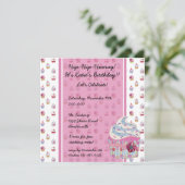 Glitzy Cupcake-uitnodiging Kaart (Staand voorkant)