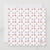 Glitzy Cupcake-uitnodiging Kaart (Achterkant)