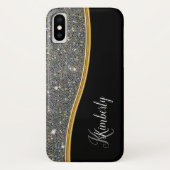 Glitzy Dames Monogram Bling Case-Mate iPhone Case (Achterkant)