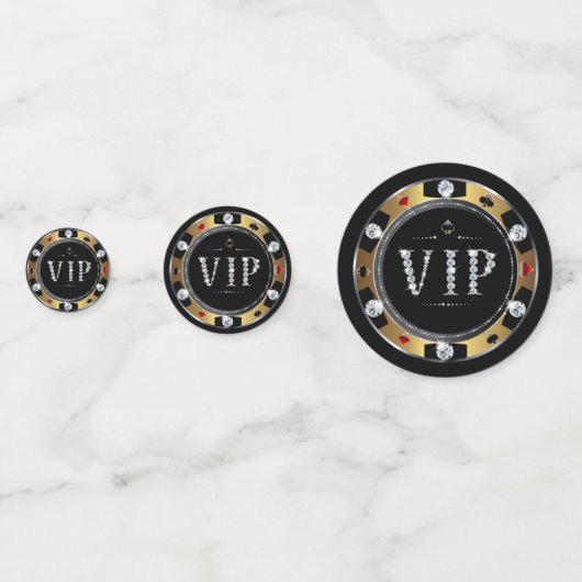 Glitzy Diamond VIP Poker Chips Table Confetti (Achterkanten)