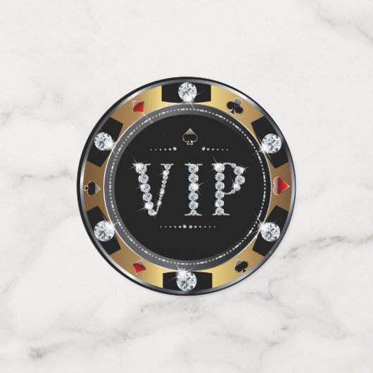 Glitzy Diamond VIP Poker Chips Table Confetti (Kleine voorkant)