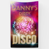 Glitzy Disco Ball| Gold & Neon Colour Retro Party Spandoek (Verticaal)