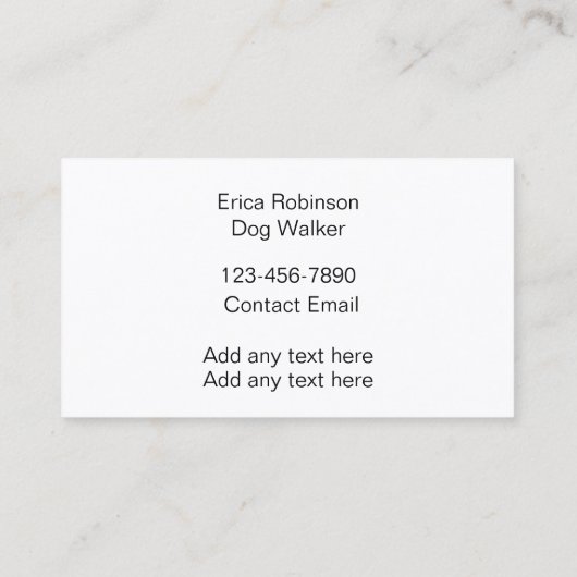 Glitzy Dog Walking Service Visitekaartjes (Achterkant)
