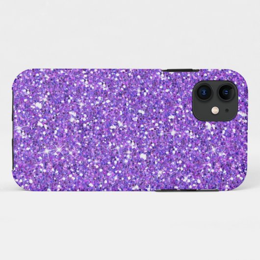 Glitzy Eggplant Glitter Case-Mate iPhone Case (Achterkant (horizontaal))
