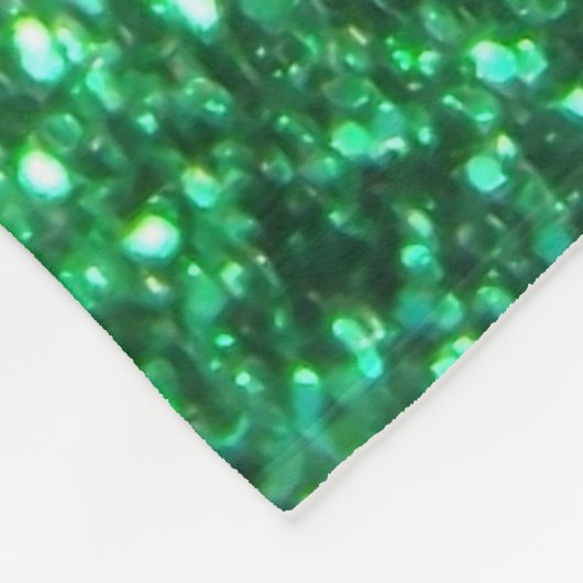 Glitzy Emerald Green Glitter Fleece Deken (Hoek)