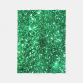 Glitzy Emerald Green Glitter Fleece Deken (Voorkant)