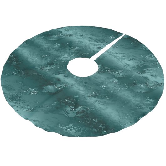 Glitzy Emerald Green Marble Kerstmis Kerstboom Rok (Gekanteld)