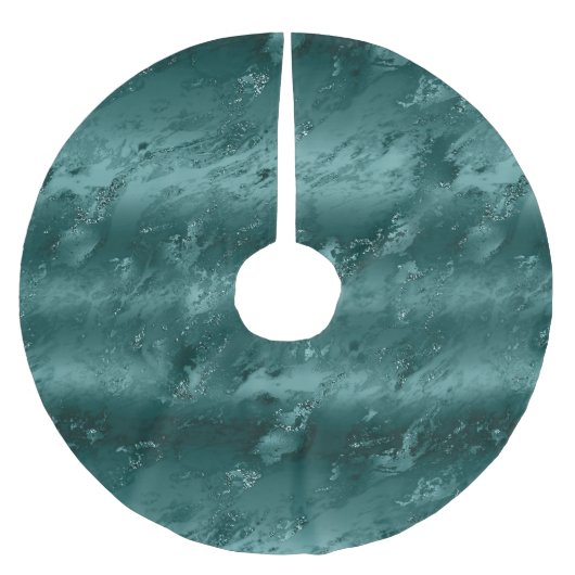 Glitzy Emerald Green Marble Kerstmis Kerstboom Rok (Voorkant)