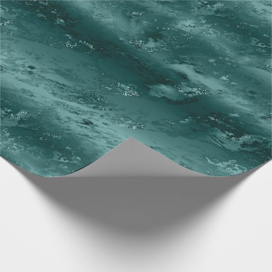 Glitzy Emerald Green Ombre Marble Cadeaupapier (Hoek)