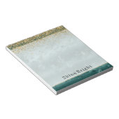 Glitzy Emerald Green Ombre Marble Gold Glitter Notitieblok (Schuin)