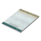 Glitzy Emerald Green Ombre Marble Gold Glitter Notitieblok (Linkerzijde)