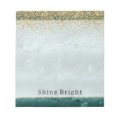 Glitzy Emerald Green Ombre Marble Gold Glitter Notitieblok (Voorkant)